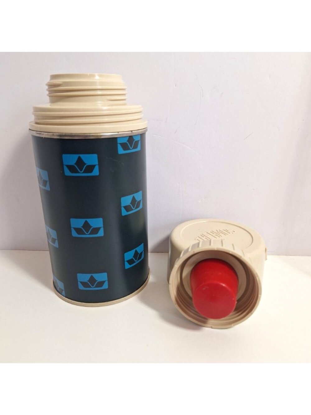 King Seeley Thermos Blue Crown Pattern 6.5 Inch Vintage - Picture 8 of 8